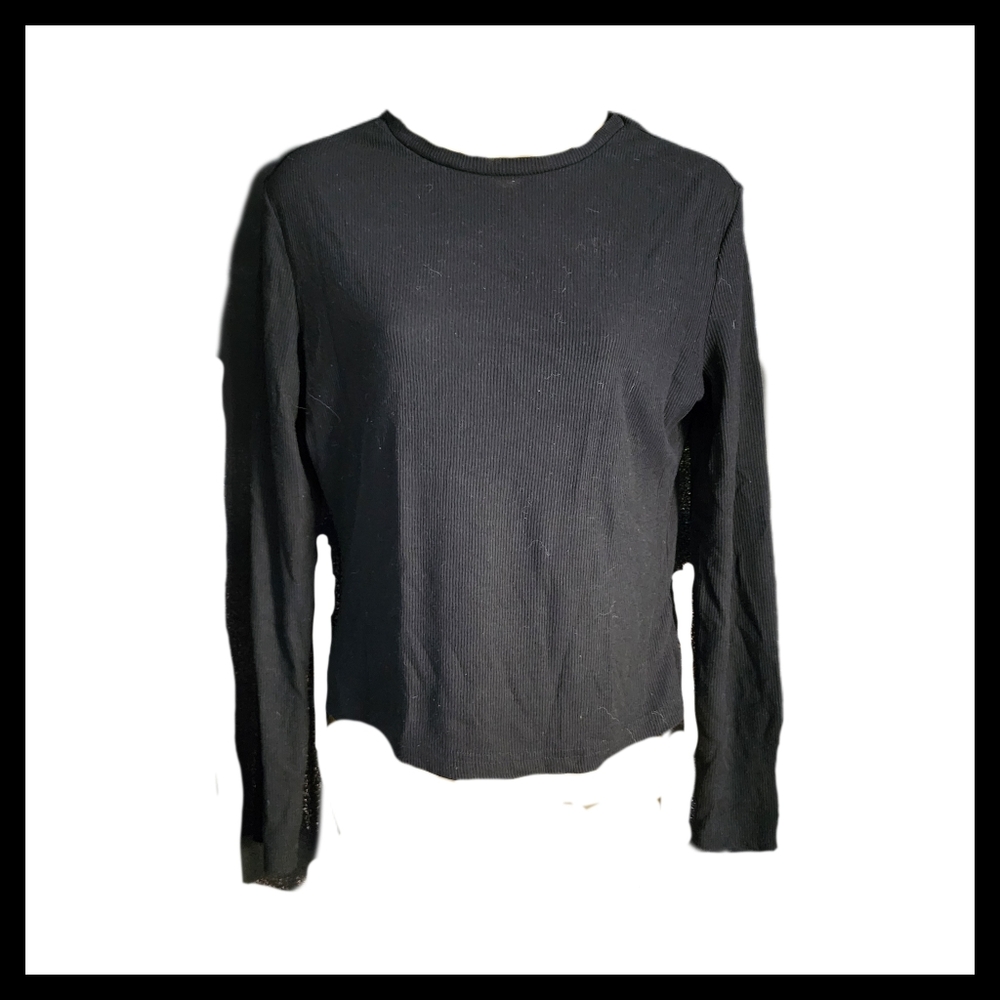 🍂3/$10🍂 SHEIN Elegant Black Ribbed Top